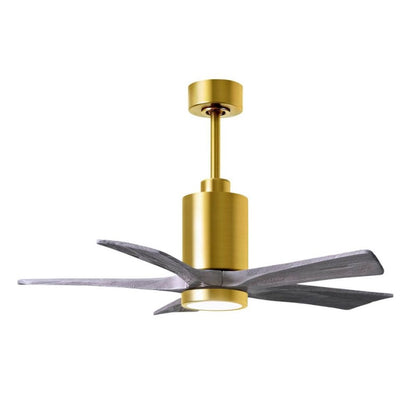 Matthews Fans Patricia-5 60in 5-Blade LED Ceiling Fan | Contemporary Brushed Brass and Walnut Wood | Bedroom & Living Room | Model PA5-BRBR-WA-60