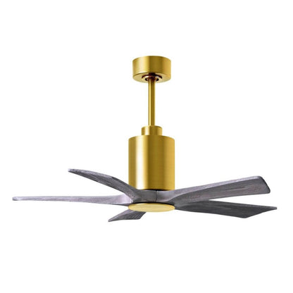 Matthews Fans Patricia-5 60in 5-Blade LED Ceiling Fan | Contemporary Brushed Brass and Walnut Wood | Bedroom & Living Room | Model PA5-BRBR-WA-60
