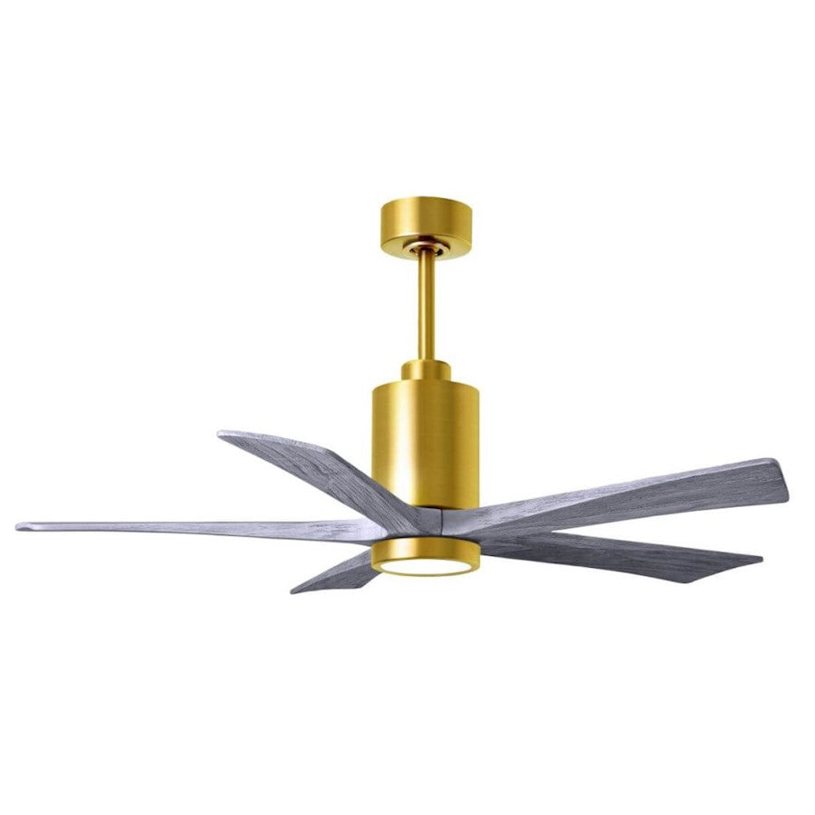 Matthews Fans Patricia-5 60in 5-Blade LED Ceiling Fan | Contemporary Brushed Brass and Walnut Wood | Bedroom & Living Room | Model PA5-BRBR-WA-60