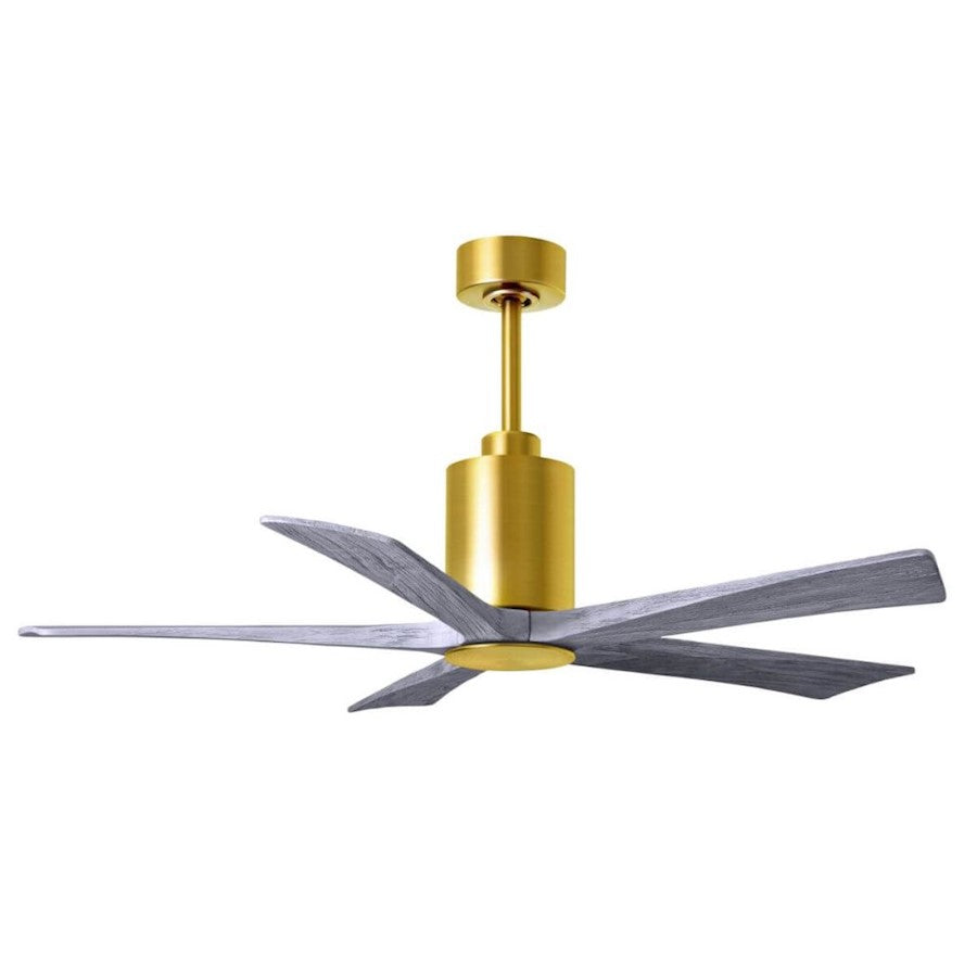 Matthews Fans Patricia-5 60in 5-Blade LED Ceiling Fan | Contemporary Brushed Brass and Walnut Wood | Bedroom & Living Room | Model PA5-BRBR-WA-60