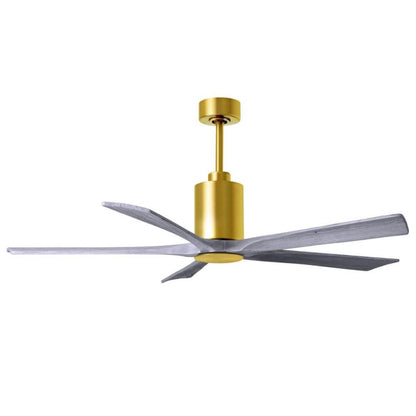 Matthews Fans Patricia-5 60in 5-Blade LED Ceiling Fan | Contemporary Brushed Brass and Walnut Wood | Bedroom & Living Room | Model PA5-BRBR-WA-60