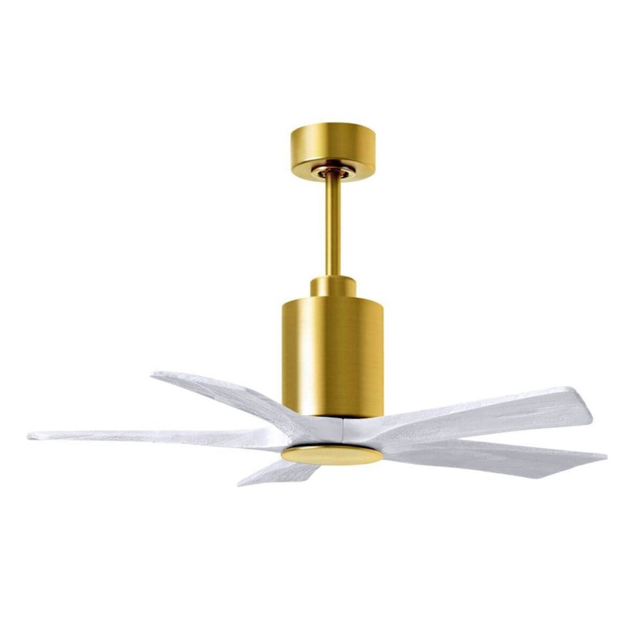Matthews Fans Patricia-5 60in 5-Blade LED Ceiling Fan | Contemporary Brushed Brass and Walnut Wood | Bedroom & Living Room | Model PA5-BRBR-WA-60