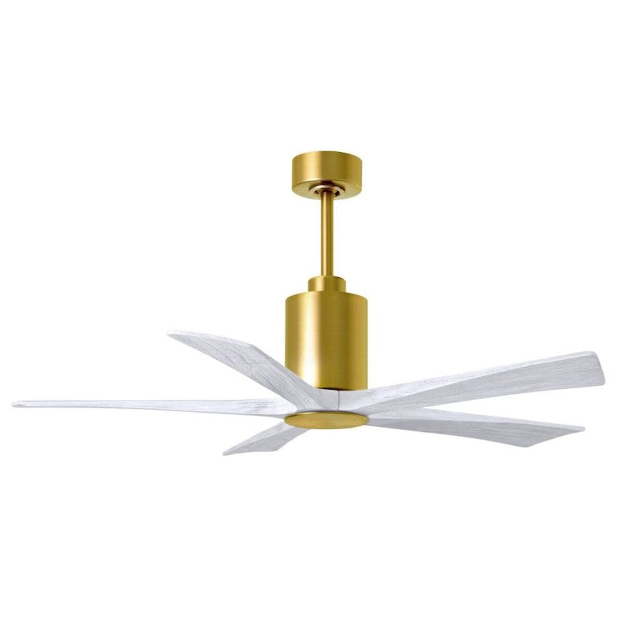 Matthews Fans Patricia-5 60in 5-Blade LED Ceiling Fan | Contemporary Brushed Brass and Walnut Wood | Bedroom & Living Room | Model PA5-BRBR-WA-60