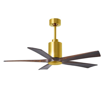 Matthews Fans Patricia-5 60in 5-Blade LED Ceiling Fan | Contemporary Brushed Brass and Walnut Wood | Bedroom & Living Room | Model PA5-BRBR-WA-60
