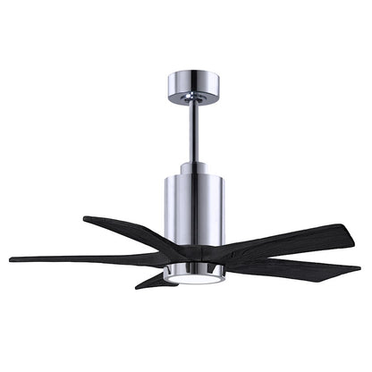 Matthews Fans Patricia-5 60in 5-Blade Ceiling Fan | Contemporary Polished Chrome and Matte White Solid Wood | Great Rooms | Model PA5-CR-MWH-60