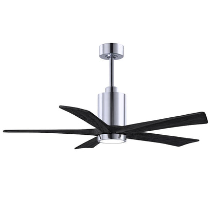 Matthews Fans Patricia-5 60in 5-Blade Ceiling Fan | Contemporary Polished Chrome and Matte White Solid Wood | Great Rooms | Model PA5-CR-MWH-60