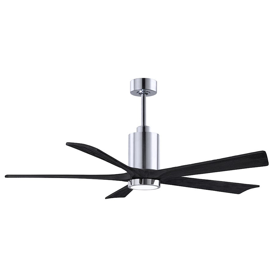 Matthews Fans Patricia-5 60in 5-Blade Ceiling Fan | Contemporary Polished Chrome and Matte White Solid Wood | Great Rooms | Model PA5-CR-MWH-60