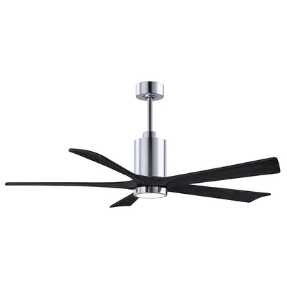 Matthews Fans Patricia-5 60in 5-Blade Ceiling Fan | Contemporary Polished Chrome and Matte White Solid Wood | Great Rooms | Model PA5-CR-MWH-60