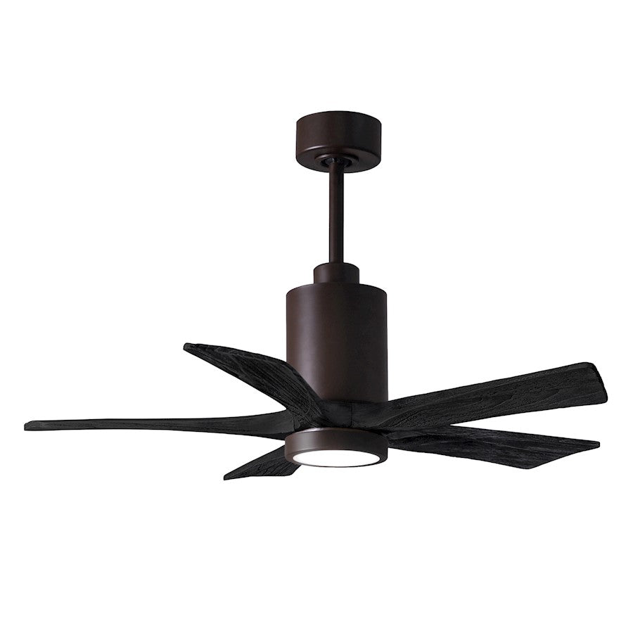 Matthews Fans Patricia 5 60in 5-Blade LED Ceiling Fan | Contemporary Textured Bronze and Matte White Solid Wood | Living Room | Model PA5-TB-MWH-60