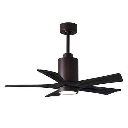 Matthews Fans Patricia 5 60in 5-Blade LED Ceiling Fan | Contemporary Textured Bronze and Matte White Solid Wood | Living Room | Model PA5-TB-MWH-60