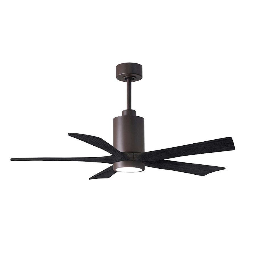 Matthews Fans Patricia 5 60in 5-Blade LED Ceiling Fan | Contemporary Textured Bronze and Matte White Solid Wood | Living Room | Model PA5-TB-MWH-60