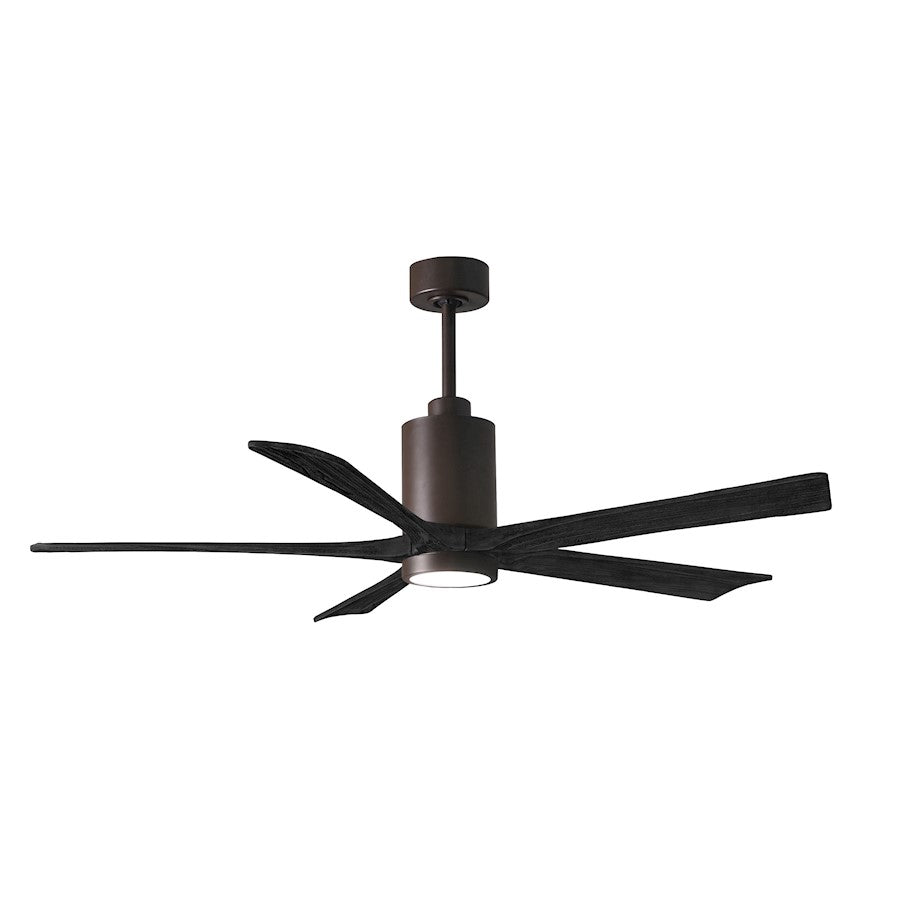 Matthews Fans Patricia 5 60in 5-Blade LED Ceiling Fan | Contemporary Textured Bronze and Matte White Solid Wood | Living Room | Model PA5-TB-MWH-60