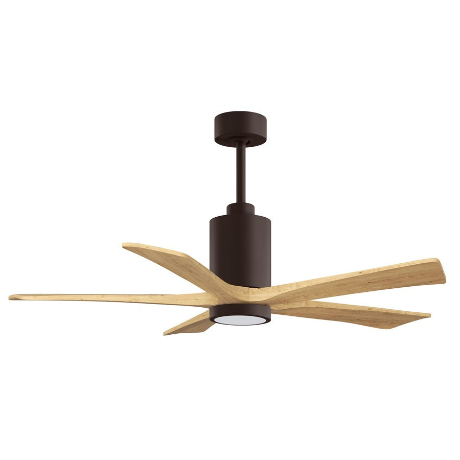 Matthews Fans Patricia-5 52in 5-Blade Ceiling Fan | Textured Bronze and Light Maple Wood | Large Living Room & Family Room | Model PA5-TB-LM-52