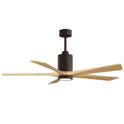 Matthews Fans Patricia-5 60in 5-Blade Ceiling Fan | Textured Bronze and Light Maple Wood | Great Room & Open-Concept Living | Model PA5-TB-LM-60