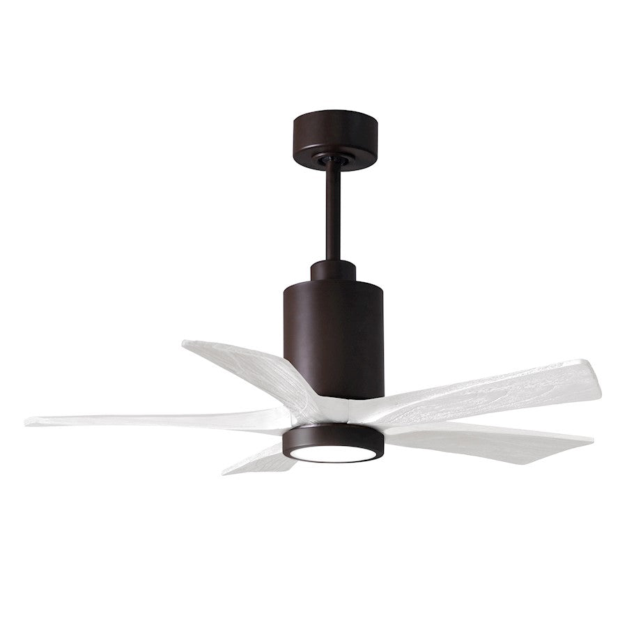 Matthews Fans Patricia 5 60in 5-Blade LED Ceiling Fan | Contemporary Textured Bronze and Matte White Solid Wood | Living Room | Model PA5-TB-MWH-60