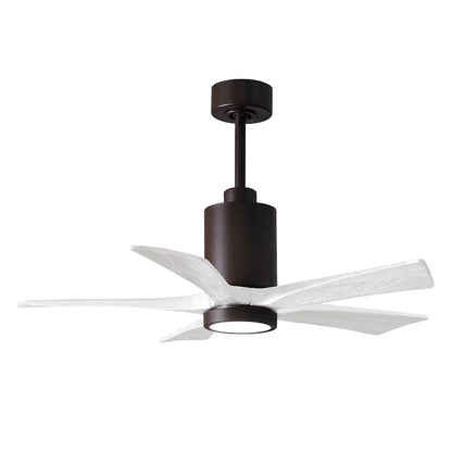 Matthews Fans Patricia 5 60in 5-Blade LED Ceiling Fan | Contemporary Textured Bronze and Matte White Solid Wood | Living Room | Model PA5-TB-MWH-60