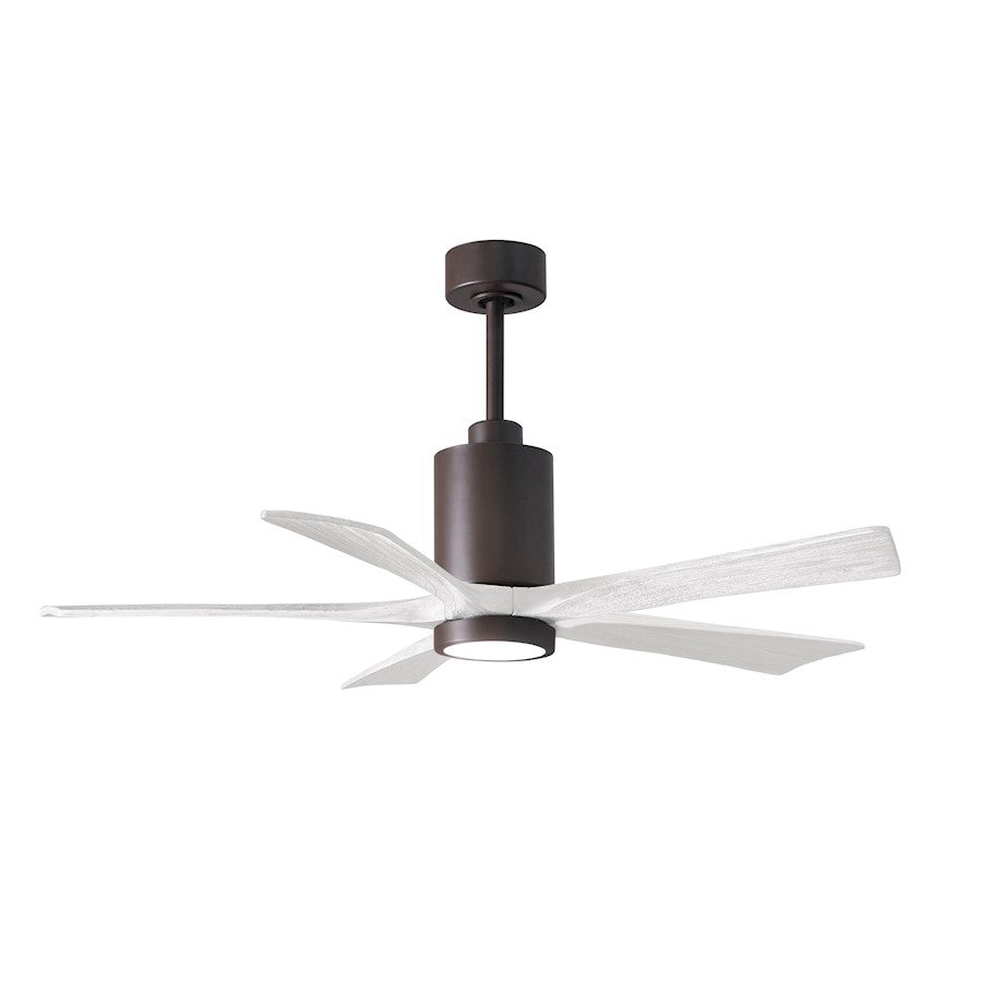 Matthews Fans Patricia 5 60in 5-Blade LED Ceiling Fan | Contemporary Textured Bronze and Matte White Solid Wood | Living Room | Model PA5-TB-MWH-60