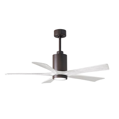 Matthews Fans Patricia 5 60in 5-Blade LED Ceiling Fan | Contemporary Textured Bronze and Matte White Solid Wood | Living Room | Model PA5-TB-MWH-60