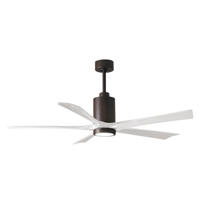 Matthews Fans Patricia 5 60in 5-Blade LED Ceiling Fan | Contemporary Textured Bronze and Matte White Solid Wood | Living Room | Model PA5-TB-MWH-60
