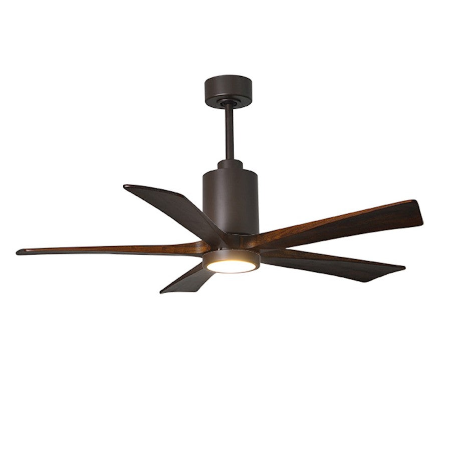 Matthews Fan Patricia 60in 5-Blade Ceiling Fan | Textured Bronze and Walnut Tone Wood | Living Room & Covered Patio | Model PA5-TB-WA-60