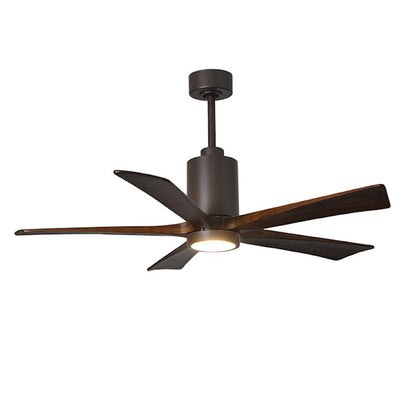 Matthews Fan Patricia 60in 5-Blade Ceiling Fan | Textured Bronze and Walnut Tone Wood | Living Room & Covered Patio | Model PA5-TB-WA-60