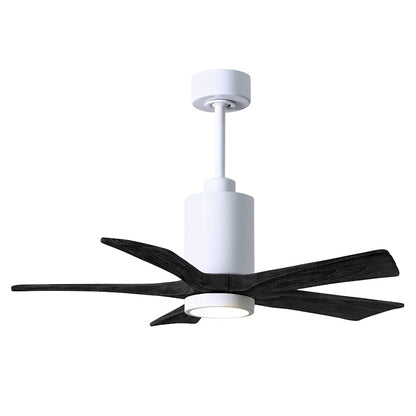 Matthews Fans Patricia 5 60in LED Ceiling Fan | Gloss White and Matte White Solid Wood Blades | Living Room & Bedroom | Model PA5-WH-MWH-60