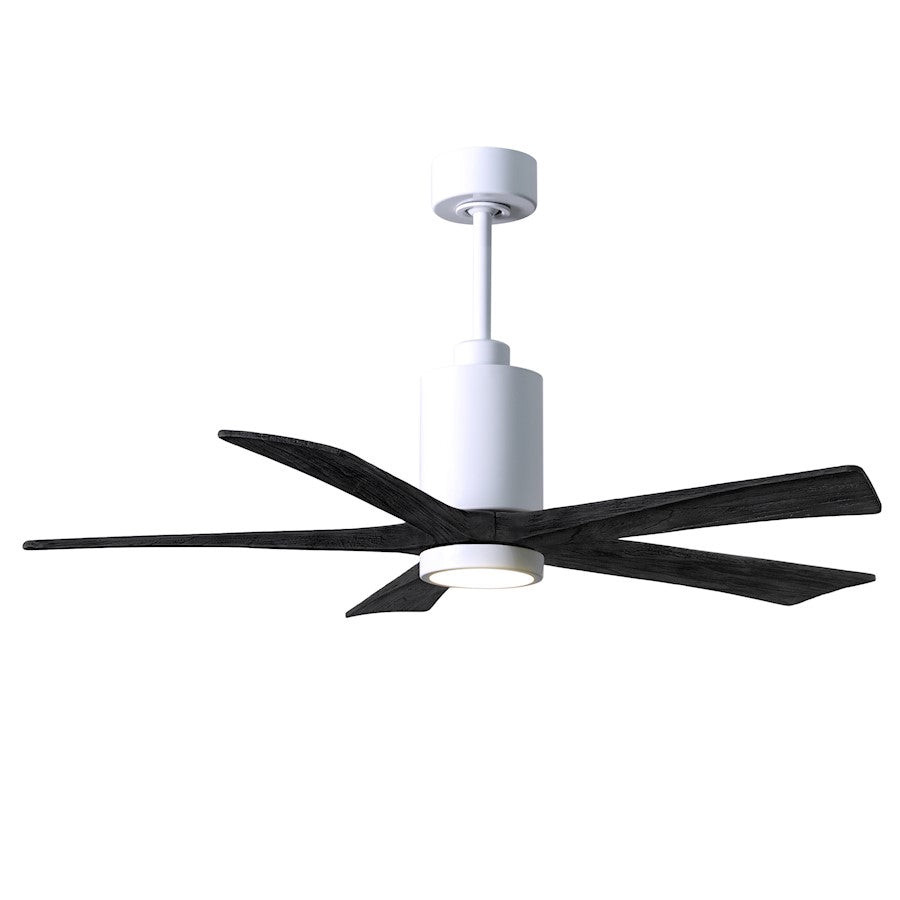 Matthews Fans Patricia 5 60in LED Ceiling Fan | Gloss White and Matte White Solid Wood Blades | Living Room & Bedroom | Model PA5-WH-MWH-60