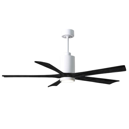 Matthews Fans Patricia 5 60in LED Ceiling Fan | Gloss White and Matte White Solid Wood Blades | Living Room & Bedroom | Model PA5-WH-MWH-60