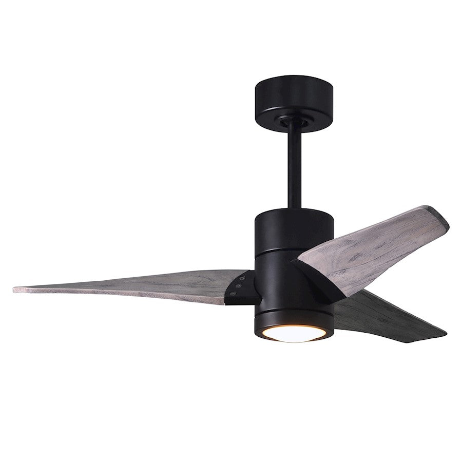 Matthews Fan Super Janet 60in 3-Blade Ceiling Fan | Gloss White and Walnut Solid Wood | Great Room & Covered Patio | Model SJ-WH-WN-60