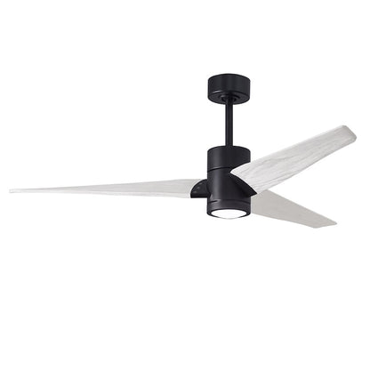 Matthews Fans Super Janet 60in LED Ceiling Fan | Contemporary Matte Black and Matte White Solid Wood Blades | Living Room | Model SJ-BK-MWH-60