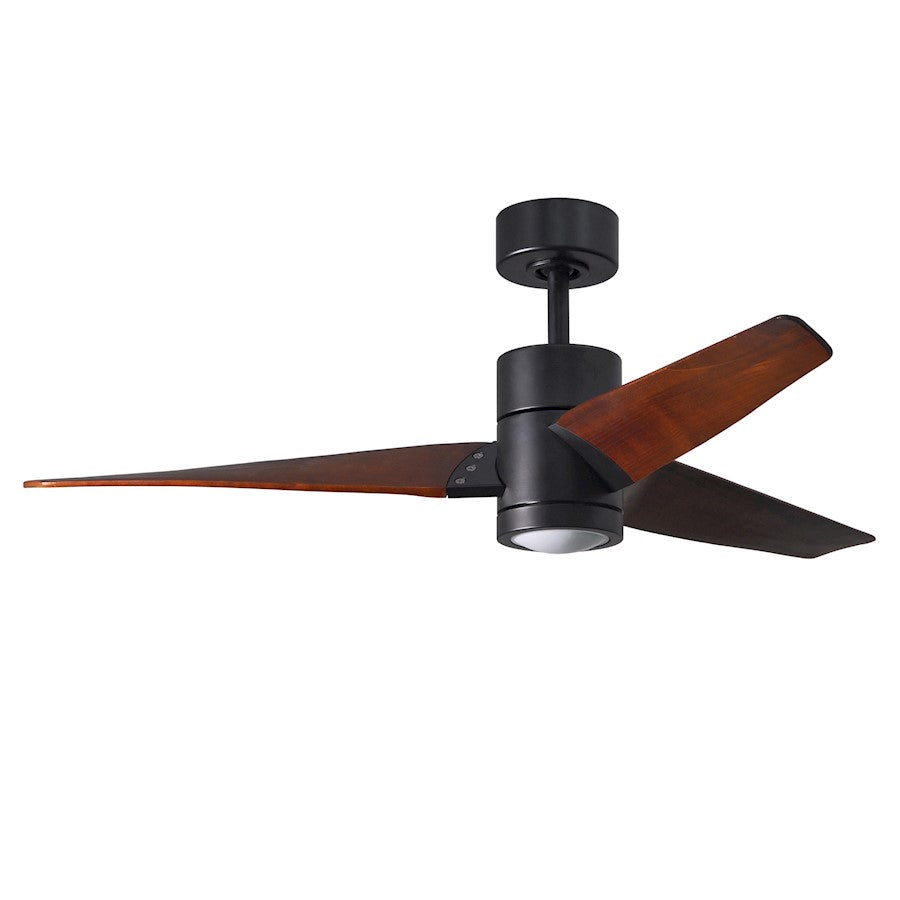 Matthews Fan Super Janet 60in 3-Blade Ceiling Fan | Gloss White and Walnut Solid Wood | Great Room & Covered Patio | Model SJ-WH-WN-60