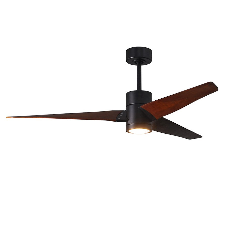 Matthews Fan Super Janet 60in 3-Blade Ceiling Fan | Gloss White and Walnut Solid Wood | Great Room & Covered Patio | Model SJ-WH-WN-60