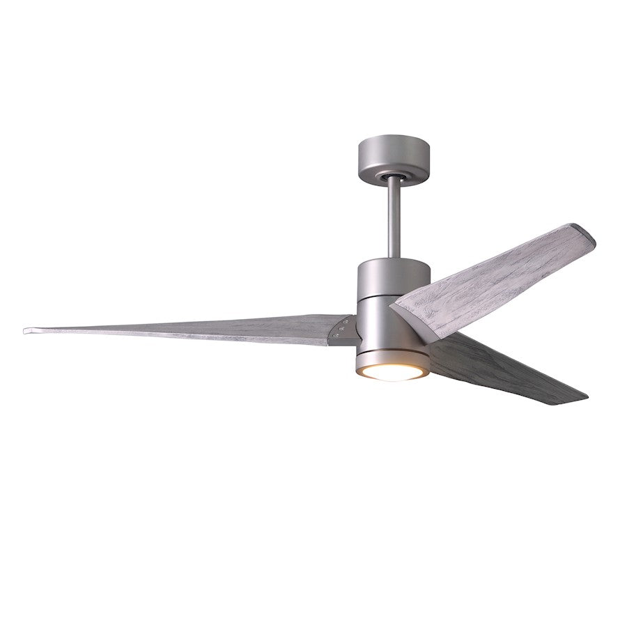 Matthews Fan Super Janet 60in 3-Blade Ceiling Fan | Gloss White and Walnut Solid Wood | Great Room & Covered Patio | Model SJ-WH-WN-60