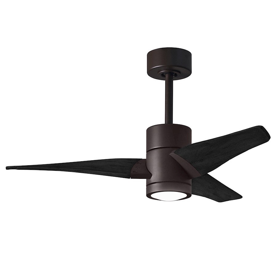 Matthews Fans Super Janet 60in 1-Light Ceiling Fan | Textured Bronze and Matte White Solid Wood | Large Living Room & Great Room | Model SJ-TB-MWH-60