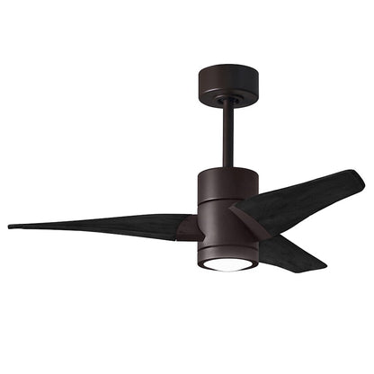 Matthews Fans Super Janet 60in 1-Light Ceiling Fan | Textured Bronze and Matte White Solid Wood | Large Living Room & Great Room | Model SJ-TB-MWH-60