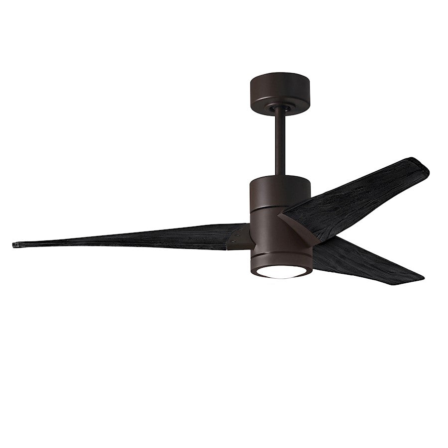 Matthews Fans Super Janet 60in 1-Light Ceiling Fan | Textured Bronze and Matte White Solid Wood | Large Living Room & Great Room | Model SJ-TB-MWH-60
