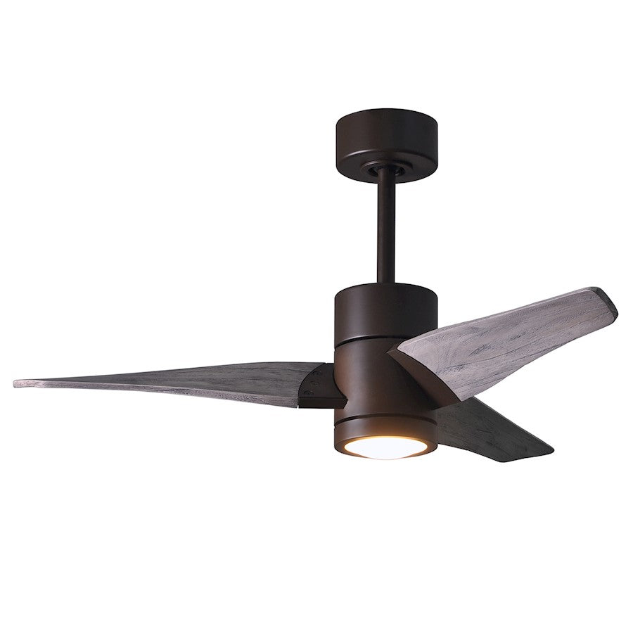 Matthews Fan Super Janet 60in 3-Blade Ceiling Fan | Gloss White and Walnut Solid Wood | Great Room & Covered Patio | Model SJ-WH-WN-60