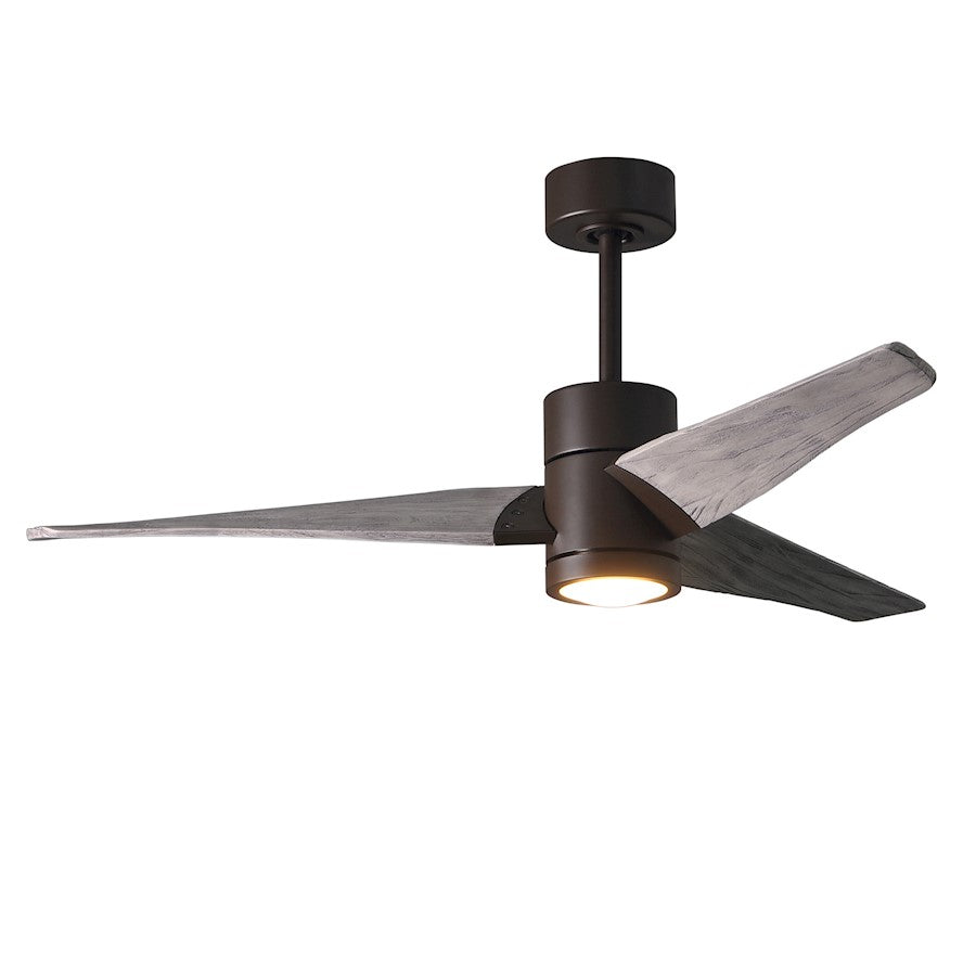 Matthews Fan Super Janet 60in 3-Blade Ceiling Fan | Gloss White and Walnut Solid Wood | Great Room & Covered Patio | Model SJ-WH-WN-60
