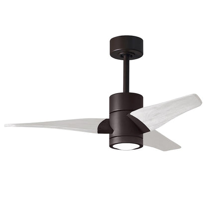 Matthews Fans Super Janet 60in 1-Light Ceiling Fan | Textured Bronze and Matte White Solid Wood | Large Living Room & Great Room | Model SJ-TB-MWH-60