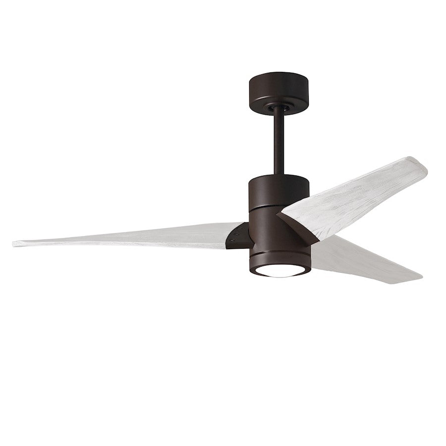Matthews Fans Super Janet 60in 1-Light Ceiling Fan | Textured Bronze and Matte White Solid Wood | Large Living Room & Great Room | Model SJ-TB-MWH-60