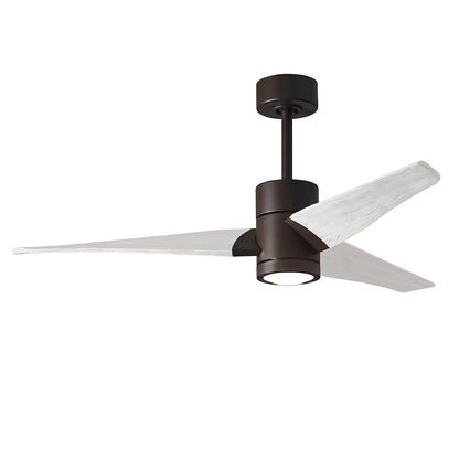 Matthews Fans Super Janet 60in 1-Light Ceiling Fan | Textured Bronze and Matte White Solid Wood | Large Living Room & Great Room | Model SJ-TB-MWH-60