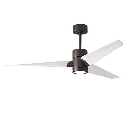 Matthews Fans Super Janet 60in 1-Light Ceiling Fan | Textured Bronze and Matte White Solid Wood | Large Living Room & Great Room | Model SJ-TB-MWH-60