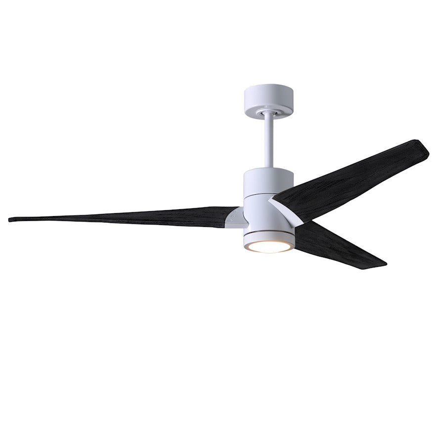 Matthews Fans Super Janet 60in 1-Light Ceiling Fan | Contemporary Gloss White and Matte White Solid Wood | Living Room & Bedroom | Model SJ-WH-MWH-60