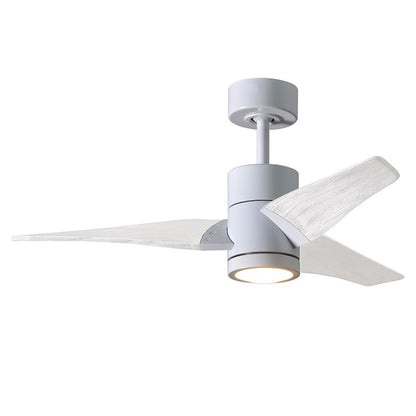 Matthews Fans Super Janet 60in 1-Light Ceiling Fan | Contemporary Gloss White and Matte White Solid Wood | Living Room & Bedroom | Model SJ-WH-MWH-60