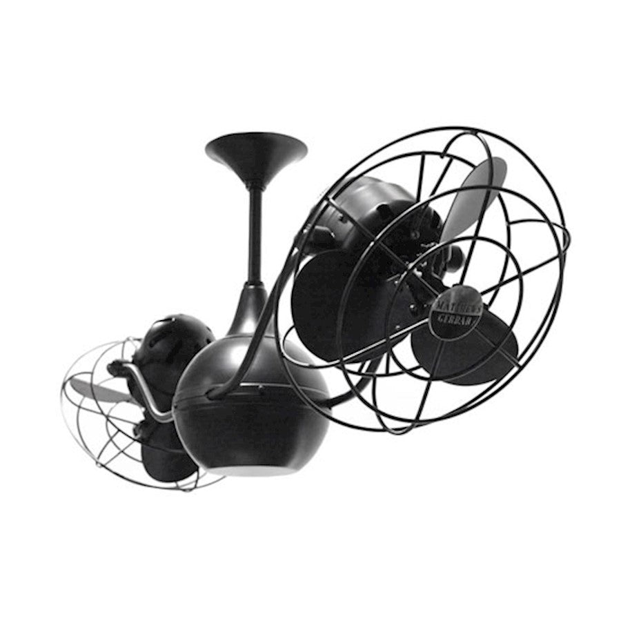 Matthews Fan Company Vent Bettina 42in Rotational Ceiling Fan | Black Metal Blades | Indoor & Covered Patio | 42 x 7 x 7 in | Model VB-BK-MTL