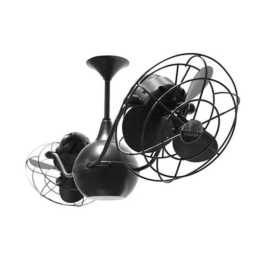 Matthews Fan Company Vent Bettina 42in Rotational Ceiling Fan | Black Metal Blades | Indoor & Covered Patio | 42 x 7 x 7 in | Model VB-BK-MTL