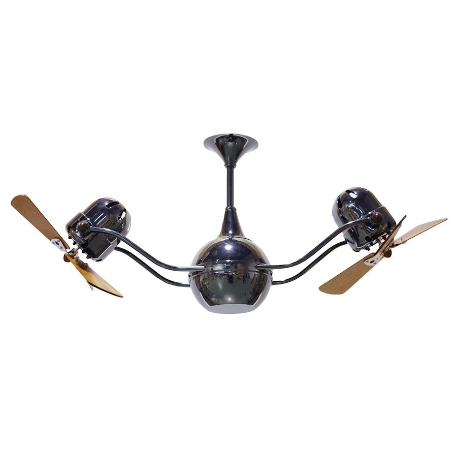 Matthews Fan Vent Bettina 44in Rotational Ceiling Fan | Contemporary Black Nickel and Mahogany Blades | Living Room & Bedroom | Model VB-BKN-WD