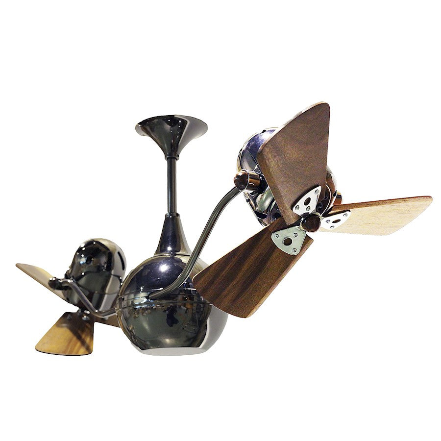 Matthews Fan Vent Bettina 44in Rotational Ceiling Fan | Contemporary Black Nickel and Mahogany Blades | Living Room & Bedroom | Model VB-BKN-WD
