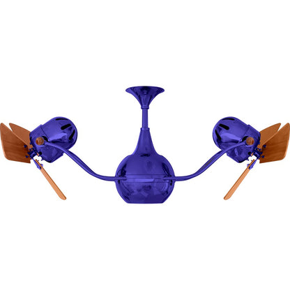 Matthews Fans Vent Bettina 44in 6-Blade Rotational Ceiling Fan | Contemporary Safira and Mahogany | Living Room & Covered Patio | Model VB-BLUE-WD