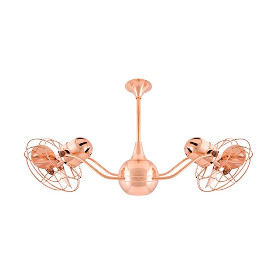 Matthews Fan Company Vent Bettina 42in Ceiling Fan | Polished Copper Metal Blades | Covered Patio & Indoor Rooms | 42 x 7 x 7 in | Model VB-CP-MTL
